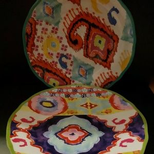 Anthropolgie Hacienda 10 inch Ikat Melamine Plates
